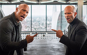 Dwayne Johnson and Jason Statham in Fast & Furious Presents: Hobbs & Shaw